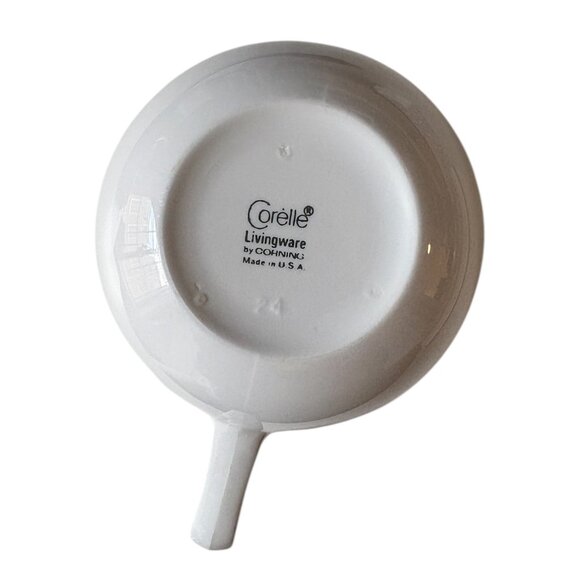 Corelle White Green Crazy Daisy Floral Coffee Tea Cup Mugs Set of 4 Made in USA - Picture 4 of 6